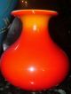 Stunning Murano Art Glass Vase Vibrant Orange / Red Bold Vases photo 3