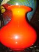 Stunning Murano Art Glass Vase Vibrant Orange / Red Bold Vases photo 8