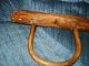 Vintage Antique Wood Ox Horse Yoke Harness W/ Hammered Iron Ring 33.  5 