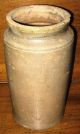 Primitive Antique Brown Glazed Redware Salt Glaze Stoneware Tall Crock Jar Jug Crocks photo 4