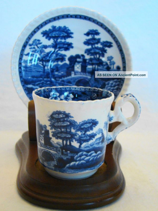 Vintage Spode ' S Tower Blue Demitasse Cup & Saucer 1891+ Cups & Saucers photo