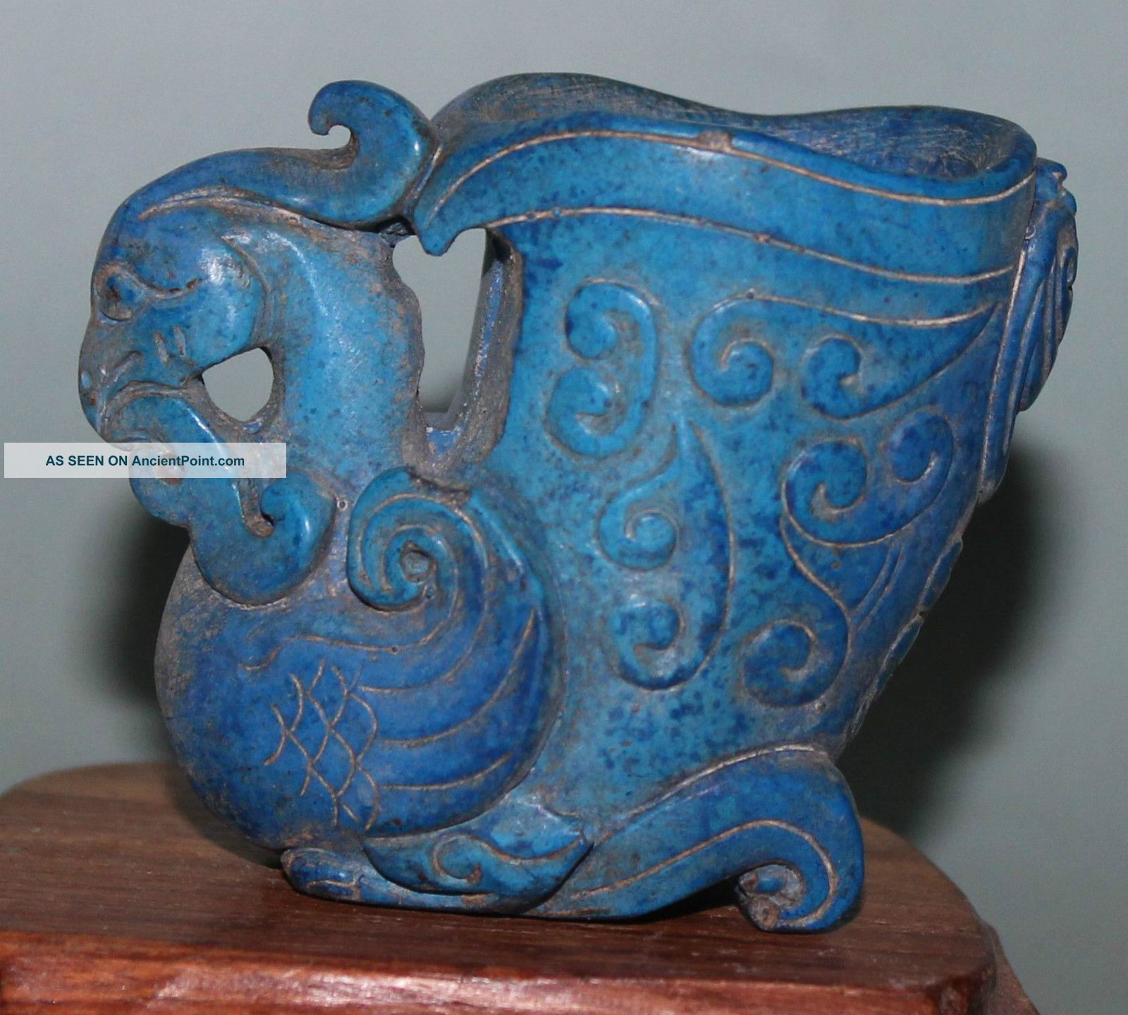 Ancient Chinese Old Kallaite Hand - Carved Beast Goblets Tatues (children Play) Men, Women & Children photo