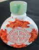 Antique Vintage Snuff Bottle With Jade Top Snuff Bottles photo 1