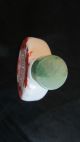Antique Vintage Snuff Bottle With Jade Top Snuff Bottles photo 4