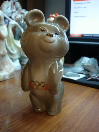 Ussr.  Porcelain Olympic Bear.  Mascot Of The Olympic Games In Moscow ' 80 photo