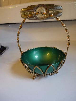 Vintage Mid - Century Peoria Plastic & Metal Candy Dish photo