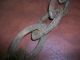 18th C.  Antique Hand Forged Authentic Wrought Iron Chain Primitives photo 6
