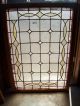 Textured Glass Window W/ Stained Glass Diamonds Landing Window (sg 1254) 1940-Now photo 2