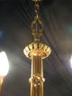 Art Deco Era Victorian Brass Chandelier Pendant Ceiling Light Fixture Old Lamp Chandeliers, Fixtures, Sconces photo 2