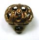 Antique Brass Button Pierced Ball W/ Flower Design Buttons photo 1