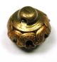 Antique Brass Button Pierced Ball W/ Flower Design Buttons photo 2