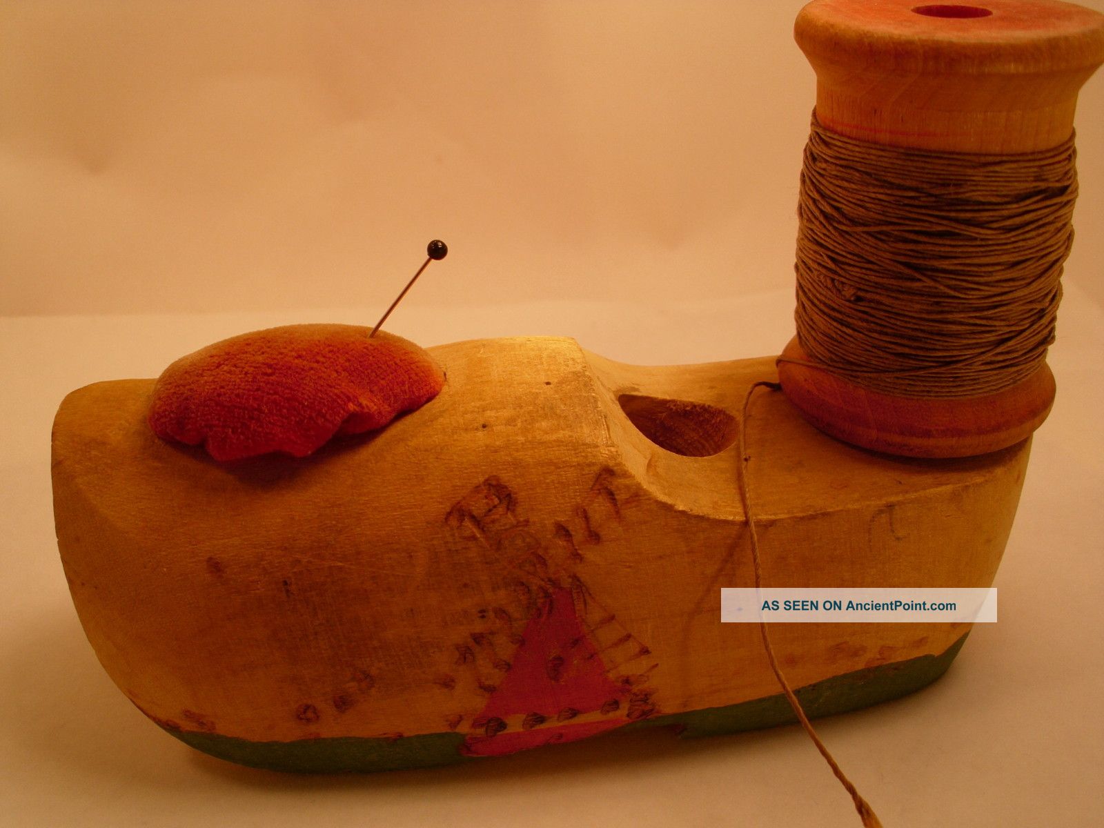 Dutch Folk Art - Pin Cushion - Unique & Very Rare,  One Of A Kind. Pin Cushions photo
