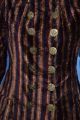 Rare Antique 1800 ' S Victorian Chenille Bustle Dress Jacket Paris Button Quilted Buttons photo 3