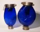 Two Different Dr Dettweiler Medical Spittoons Sputum Flask Cobalt Blue 1910s Other photo 6