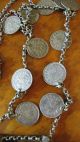Antique Qajar Art Silver Necklace Mirror Inside Qajar Coins Persian Toreutics Middle East photo 2