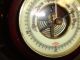 Old Vtg Antique Atco Germany Barometer Mahogany Ships Wheel Design With Stand Barometers photo 2