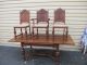 51421 Antique Oak Refactory Dining Room Set China Table Buffet Chair S Server 1900-1950 photo 6