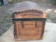 Antique Dome Top 1800s Trunk Stage Coach Chest Orig Condition Interior Tray 1800-1899 photo 5