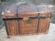 Antique Dome Top 1800s Trunk Stage Coach Chest Orig Condition Interior Tray 1800-1899 photo 8