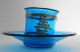 Old Blue Chinese Peking Glass Cup & Saucer Glasses & Cups photo 4