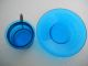Old Blue Chinese Peking Glass Cup & Saucer Glasses & Cups photo 5