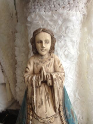 Virgin Saint Mary Wood,  Hand Carved Wood Fabulous See More Listed photo