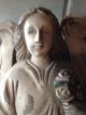 Angel Statue With Wings Fabulous Hand Carved Holding A Boquet Of Flowers Carved Figures photo 9