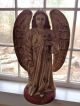 Angel Statue With Wings Fabulous Hand Carved Holding A Boquet Of Flowers Carved Figures photo 3
