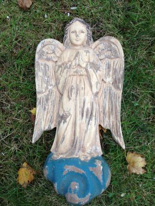 Angel With Wings On A Cloud Hand Carved Wood Fabulous See More photo