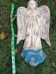 Angel With Wings On A Cloud Hand Carved Wood Fabulous See More Carved Figures photo 6