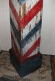 Antique Late 1800 ' S Wooden & Free Standing Barber Shop Pole - 7 ' + Tall Barber Chairs photo 6