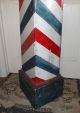 Antique Late 1800 ' S Wooden & Free Standing Barber Shop Pole - 7 ' + Tall Barber Chairs photo 7