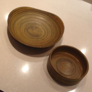 Vintage 60 ' S Ulmer Keramik Germany Art Pottery 2 Bowls -,  Mint photo