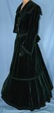 Green Velvet Antique 1800 ' S Victorian Bustle Dress Lg Art Nouveau Enamel Buttons Buttons photo 6