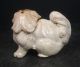 H878: Rare Japanese Old Pottery Ware Incense Burner Of Foo Dog Statue. Statues photo 2