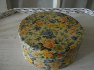 Blue Roses Yellow And Pink Roses Vintage Pantry Dresser Box Japan Hand Painted photo