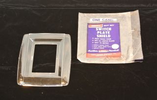 Vintage Switch Plate Shield Cover Frame Clear Plastic Unused In Bag photo