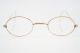Vintage Eye Glasses 1/10 12k Gold Oval Wire Rim Riding Temple Antique Frame 1094 Optical photo 1
