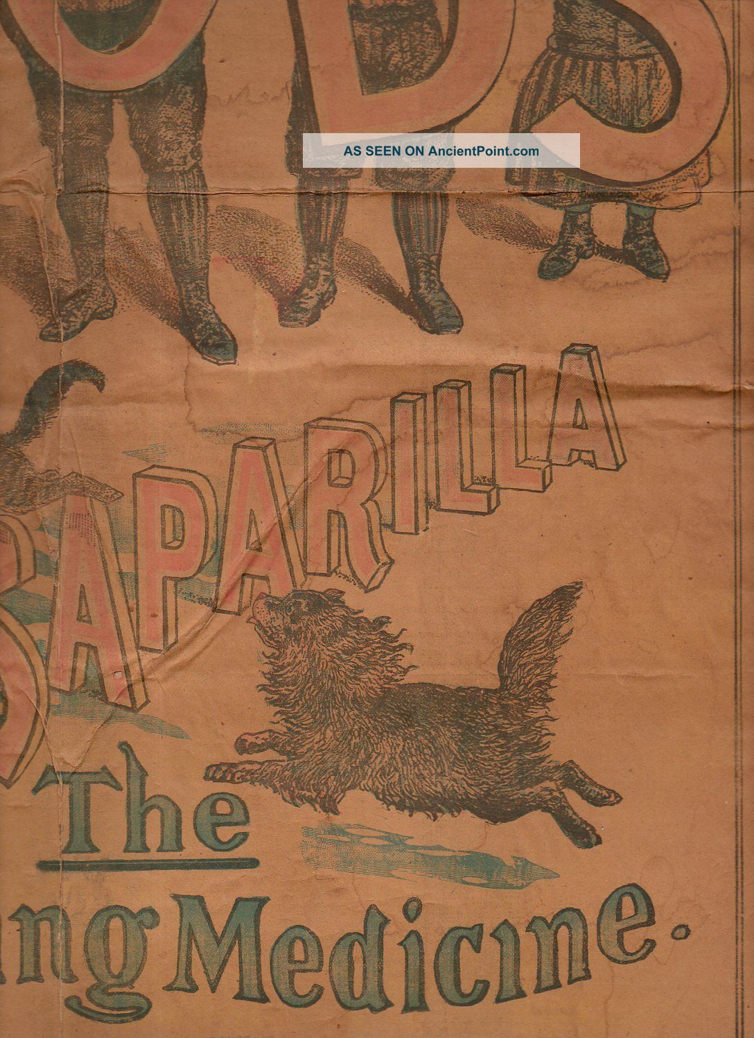 C1890 Antique Poster Hood ' S Sarsaparilla Patent Medicine Advertisement Quack Medicine photo