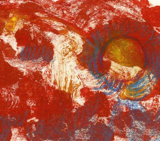Ooak Midcentury Modern Pafa Nyc Artist Monoprint Mildred S.  Goldman Art photo
