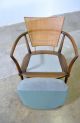 Bert England Vtg Mid Century Modern Cane Brass Lounge Side Desk Chair Johnson Mid-Century Modernism photo 8