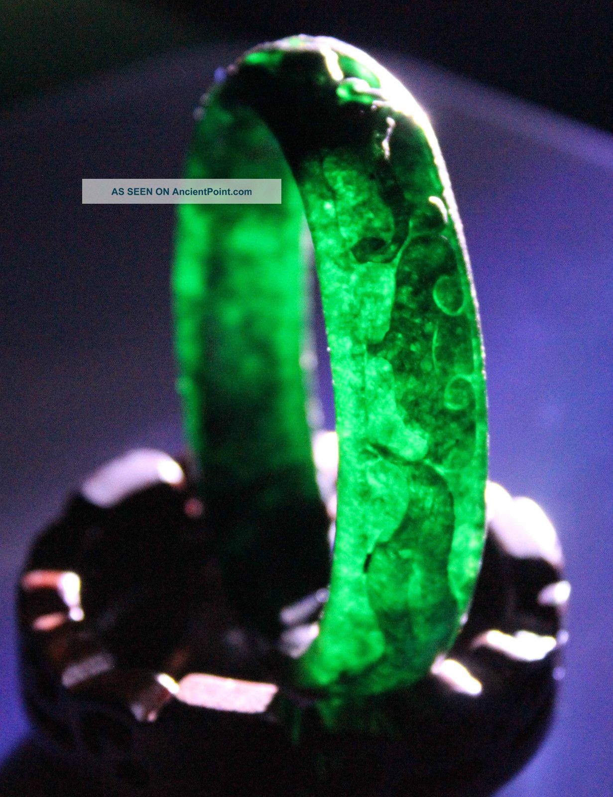 Ancient Chinese Green Jade Hand - Carved Natural Intaglio Pattern Bracelet Nr Bracelets photo