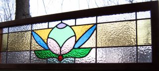 Transom Stained Glass Window Panel Victorian Leaded photo