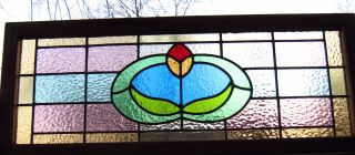 Transom Stained Glass Window Panel Edwardian Leaded photo
