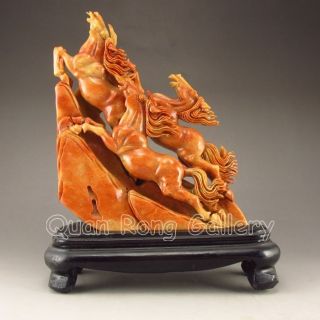 Hand - Carved Chinese Shoushan Stone Statue - Horse Nr photo