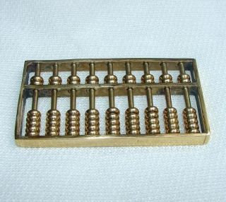 Chinese Old Brass 9 Column Abacus photo