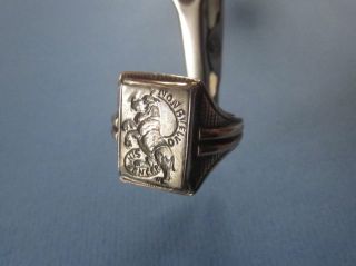 Outstanding Medieval/post Med.  Silver/gold Knights Ring With Rampant Rhinoceros photo