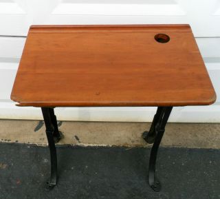 1930s Antique Vintage Student School Wood Desk photo