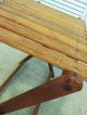 Vintage Oak Folding Table Boat Serving Travel Camping Patio Picnic Made In Usa 1900-1950 photo 4