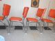 1950 ' S Orange Vinyl Diner Chair Set Of Four Retro Mid - Century Modern Post-1950 photo 8